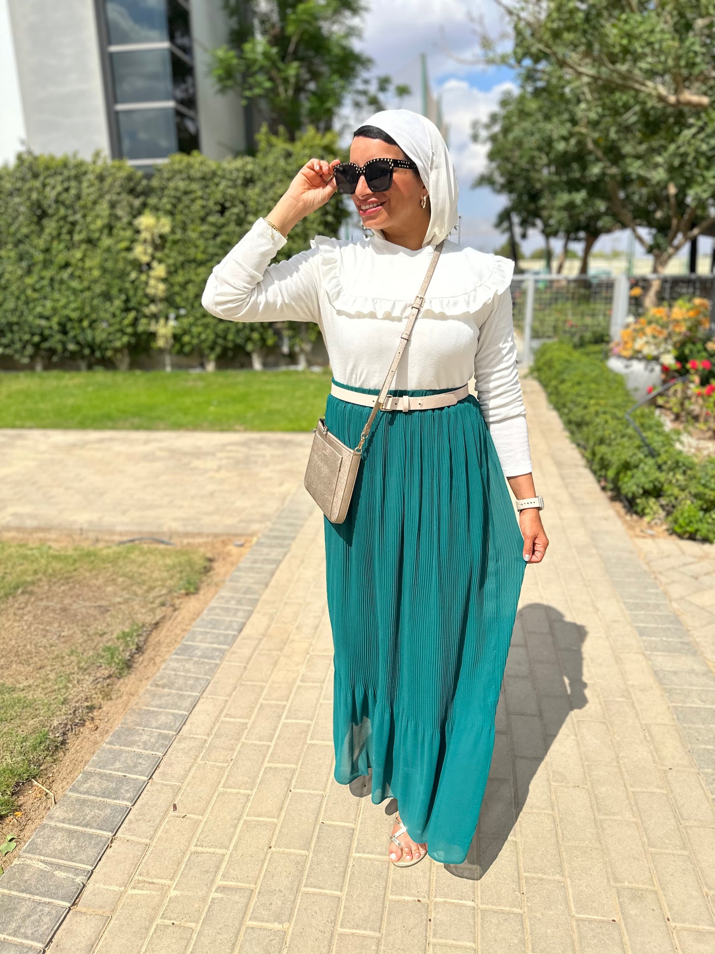 Pleated chiffon skirt