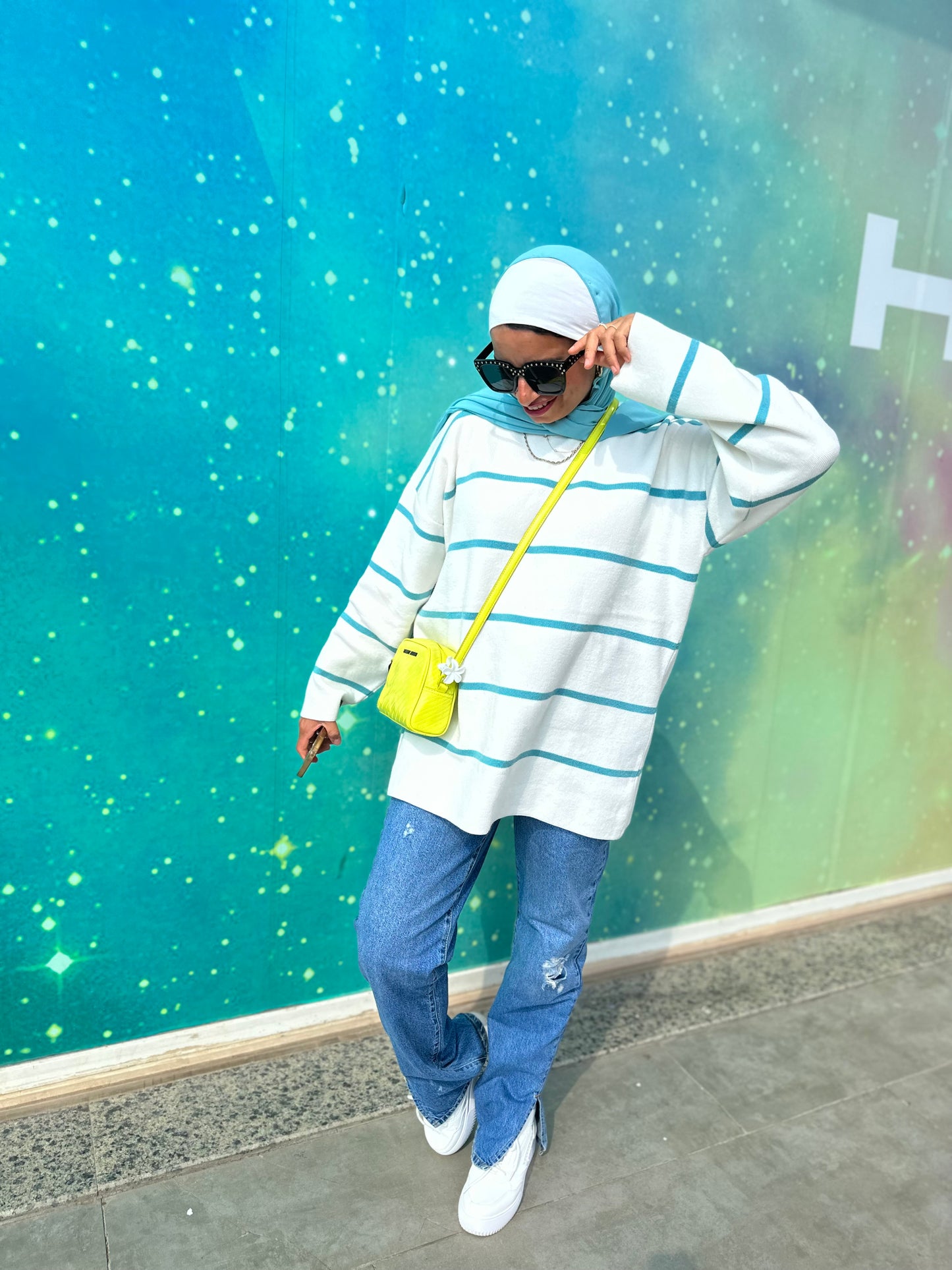 Stripped soft pullover - mint
