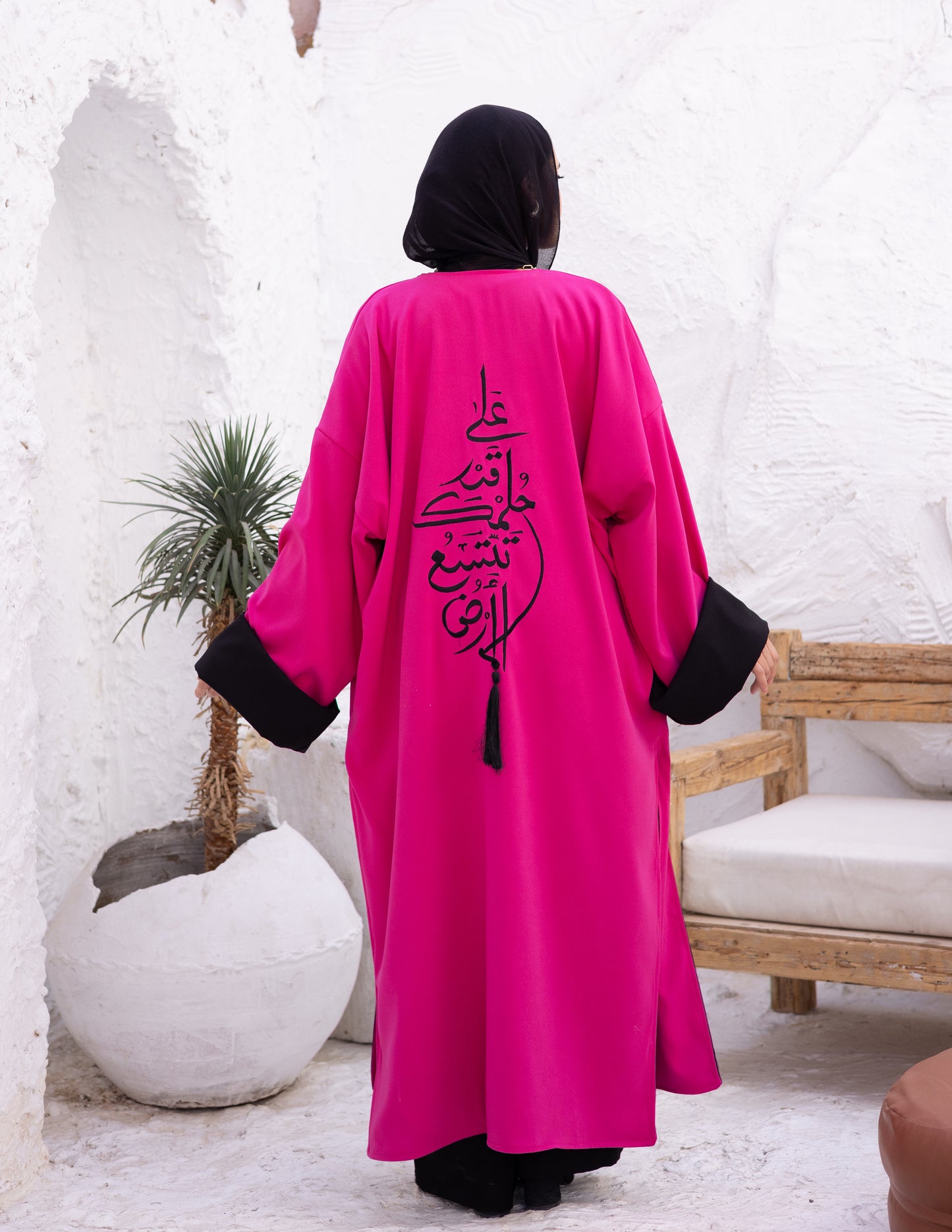 Double face embroidery kaftan