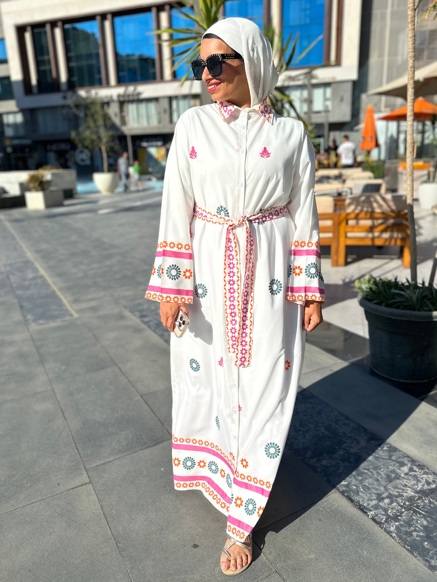 Crepe open dress