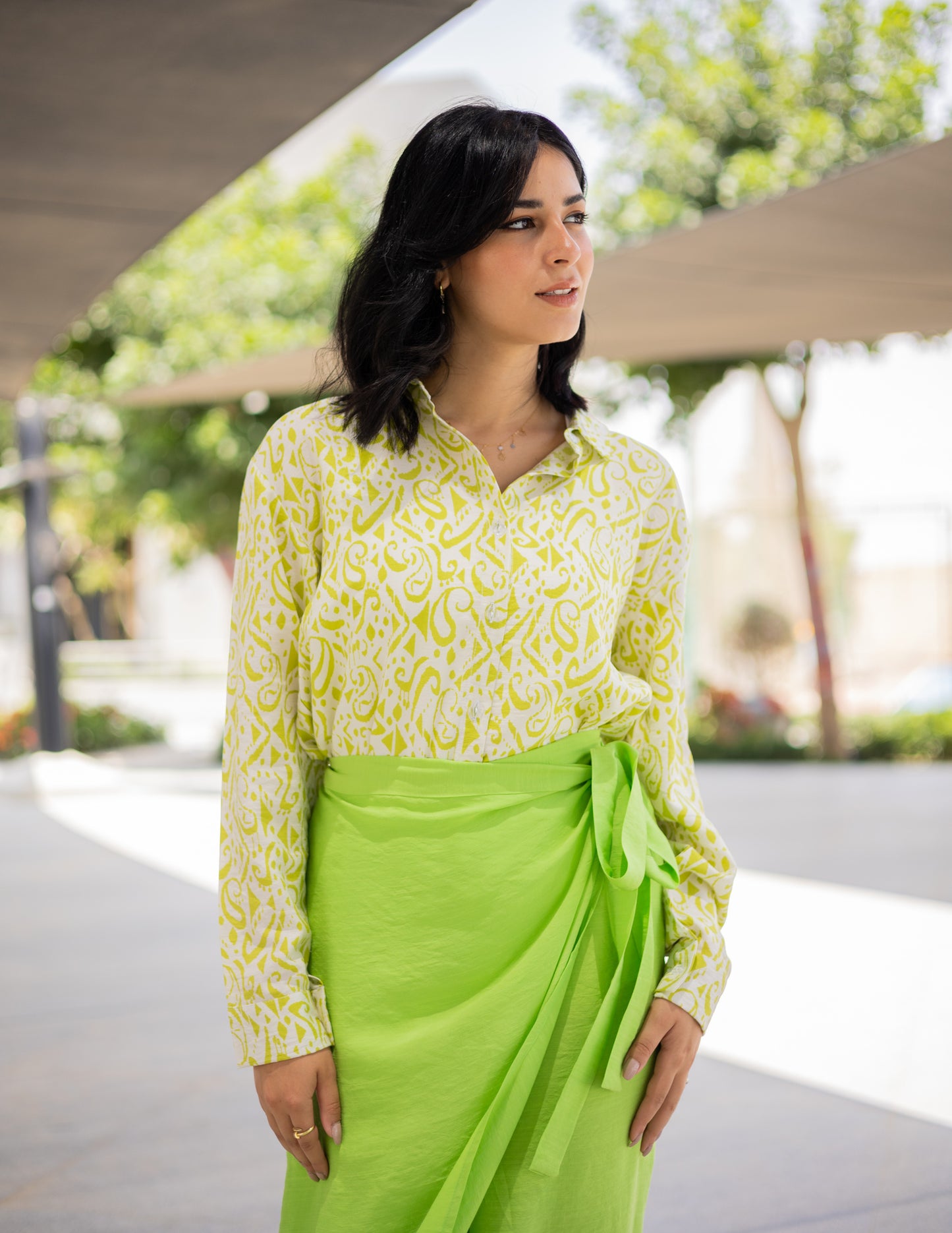 Linen printed chemise