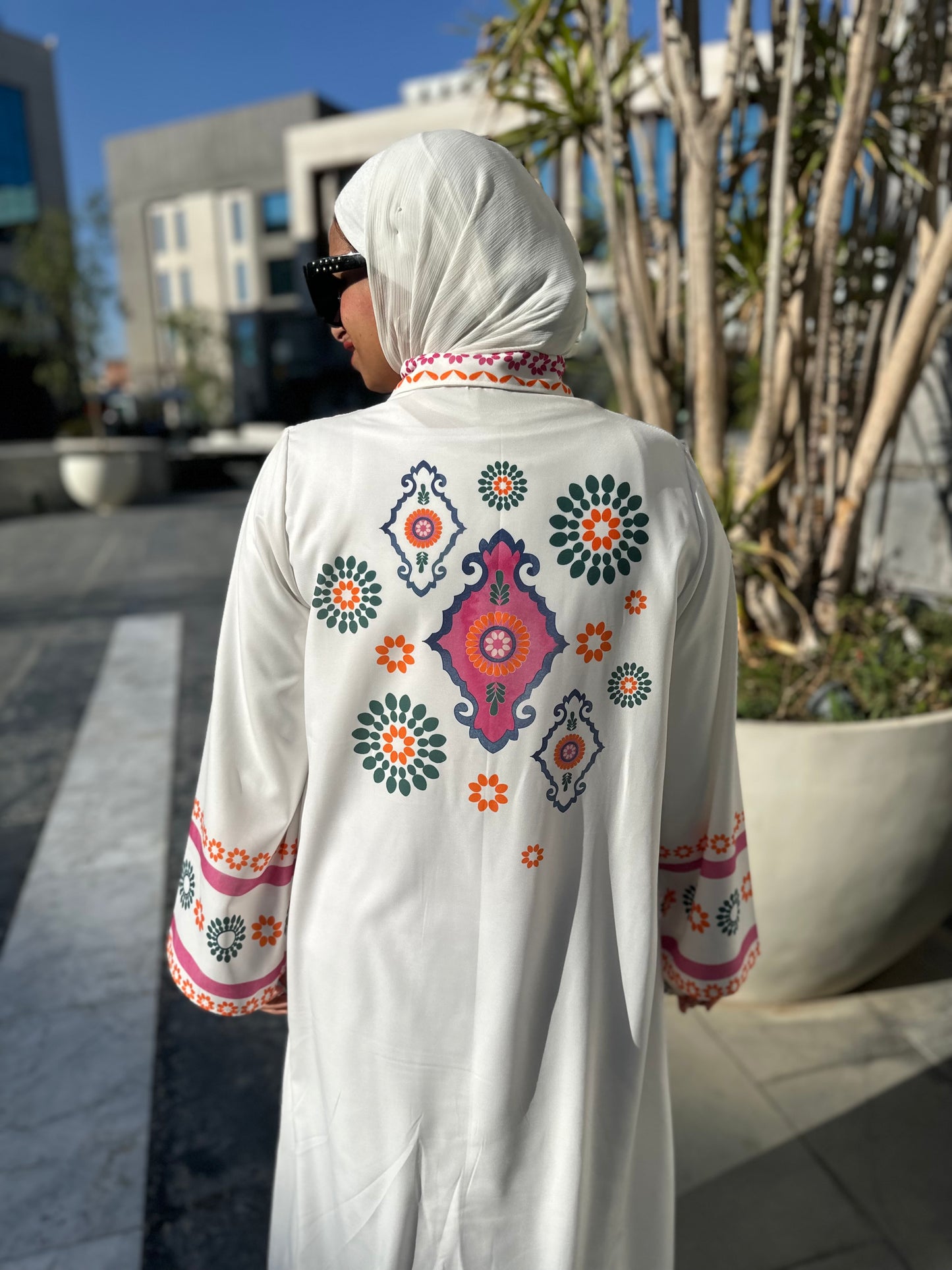 Crepe open dress