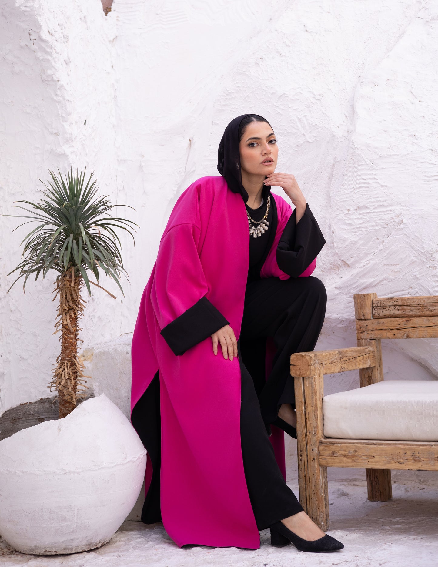 Double face embroidery kaftan