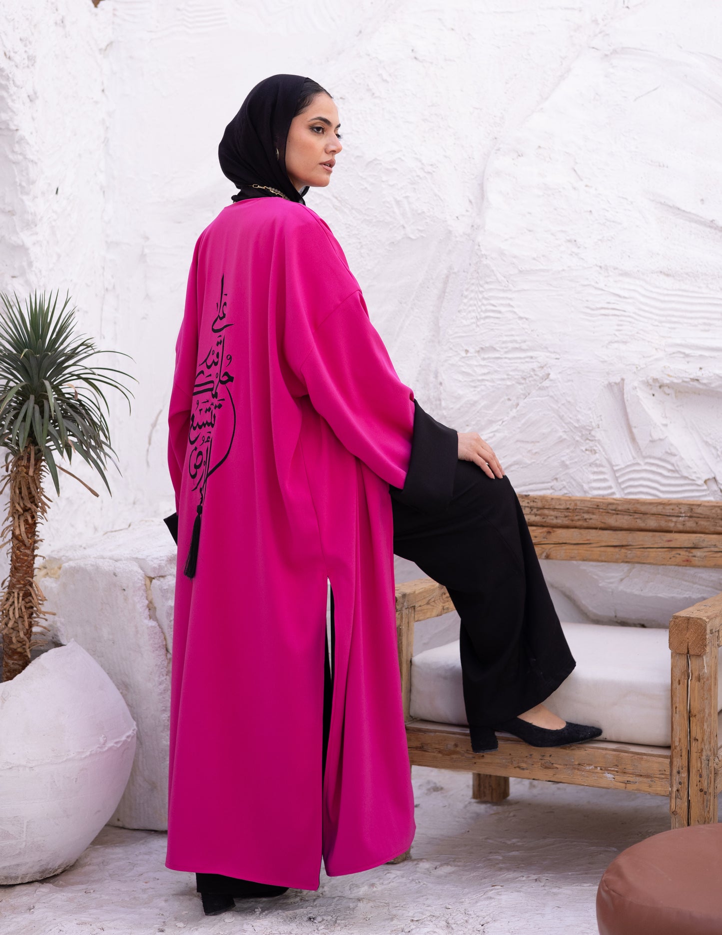 Double face embroidery kaftan
