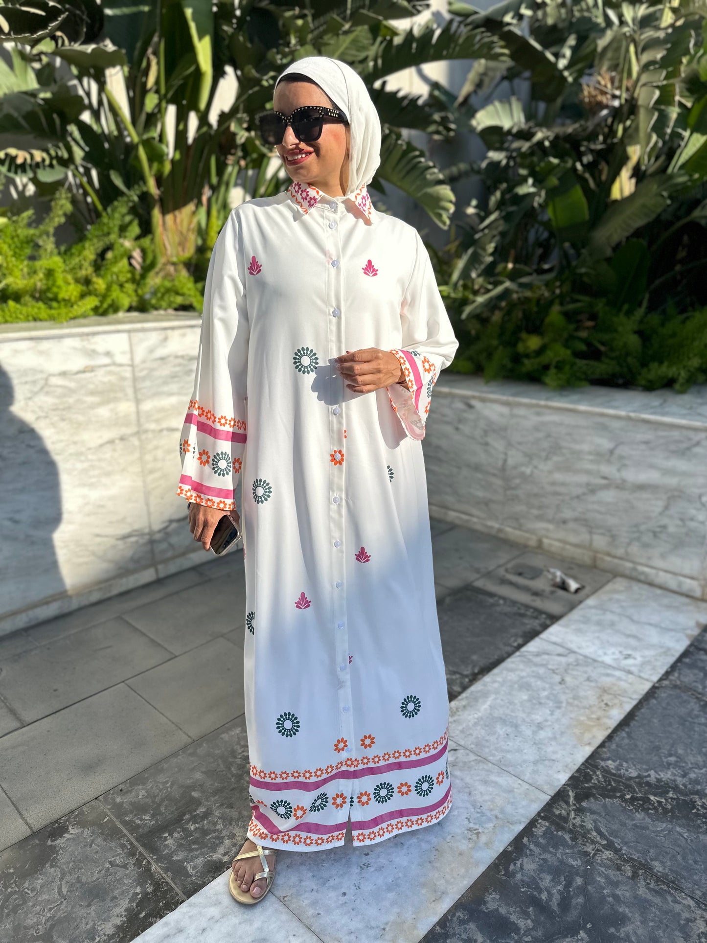 Crepe open dress