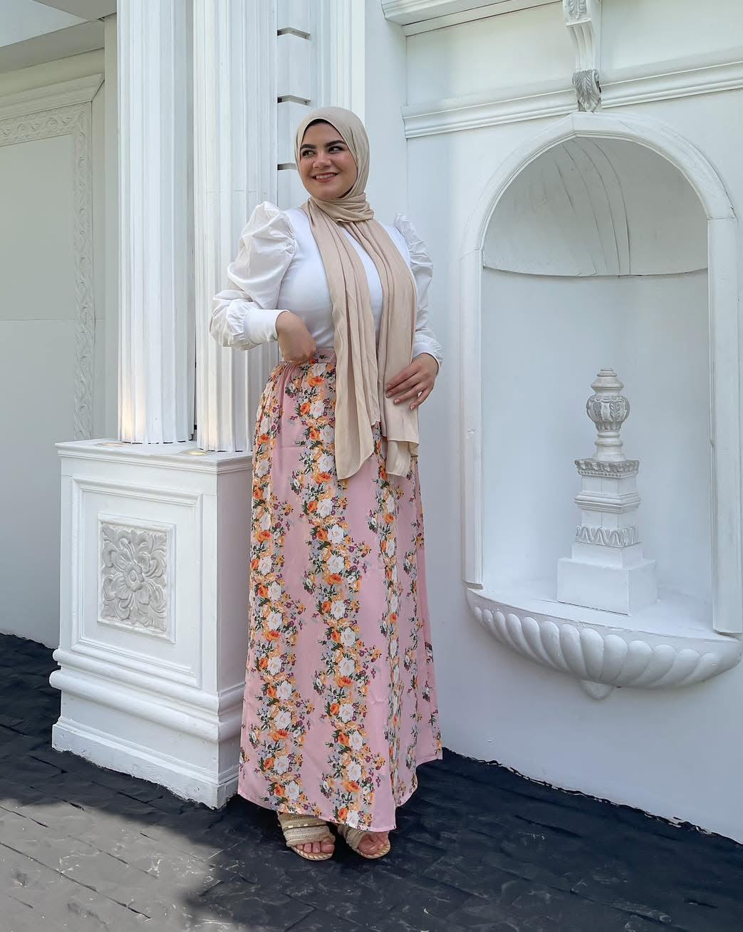 Fluery crepe skirt