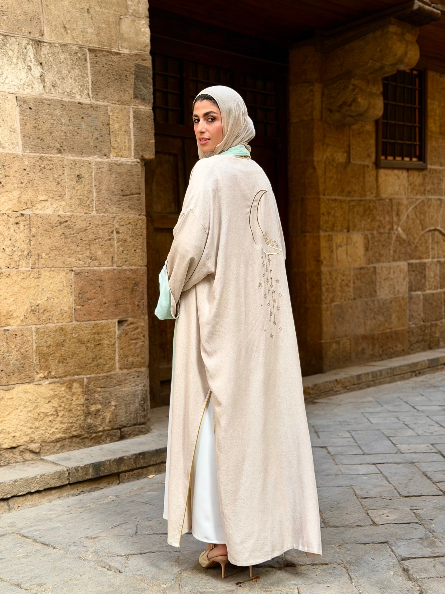 Linen embroidery kaftan