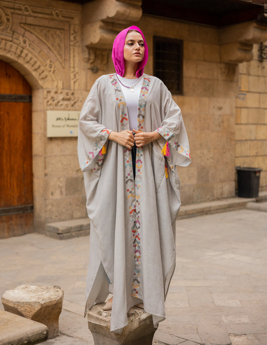 Linen printed kaftan