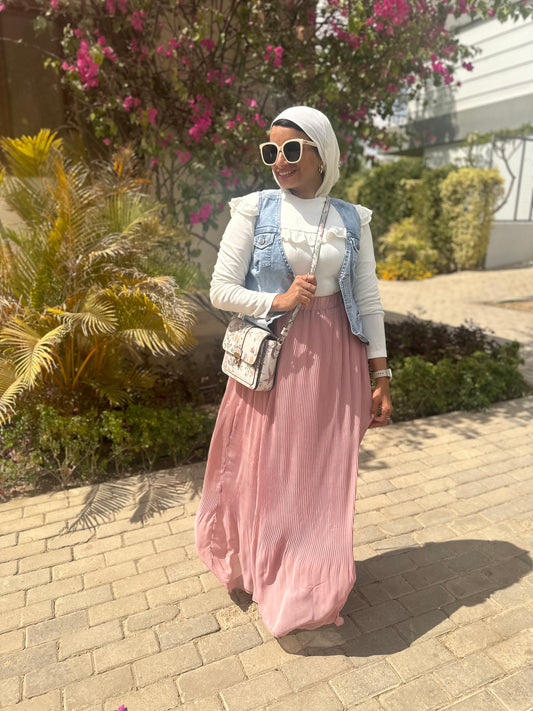 Pleated chiffon skirt