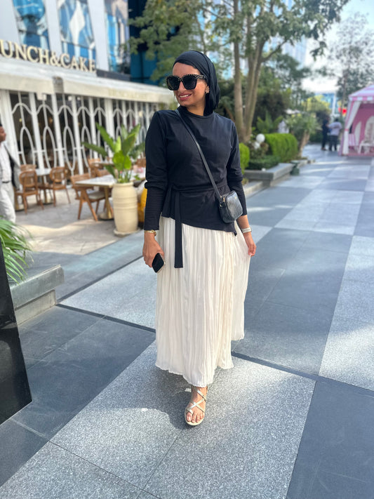 Chiffon skirt with crinkles