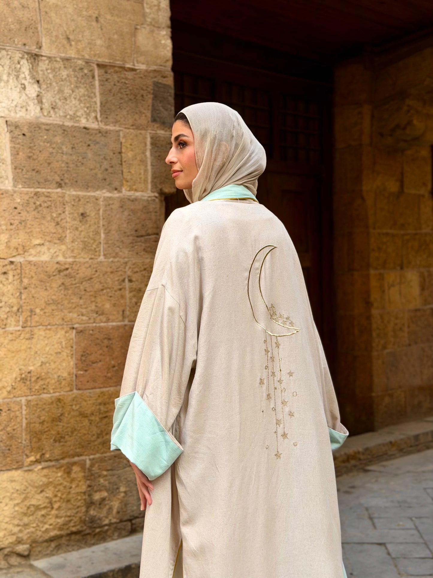 Linen embroidery kaftan