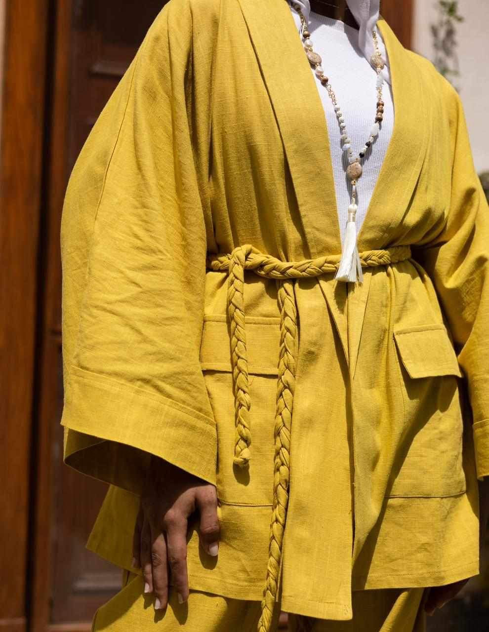 mustard linen set