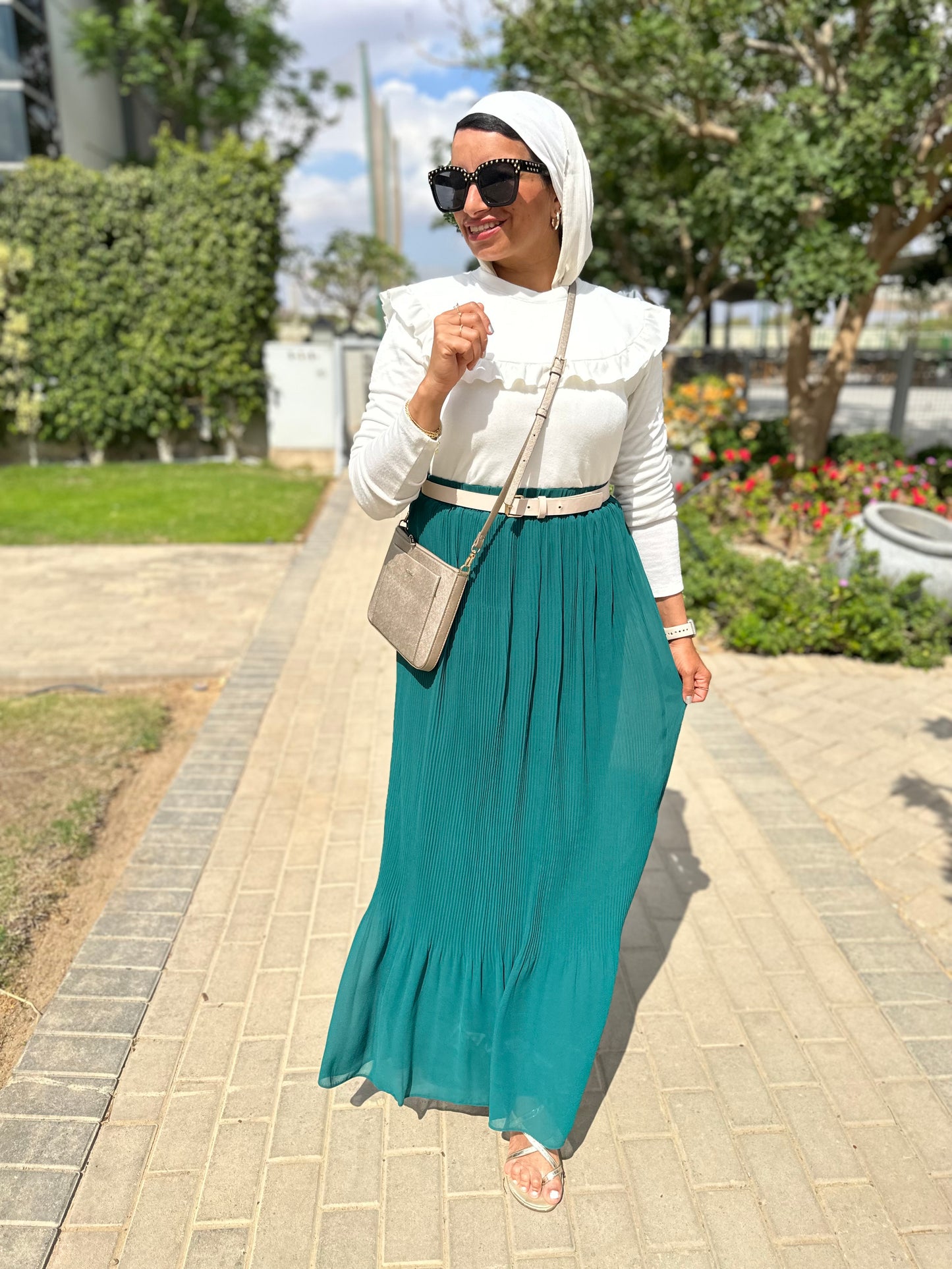 Pleated chiffon skirt